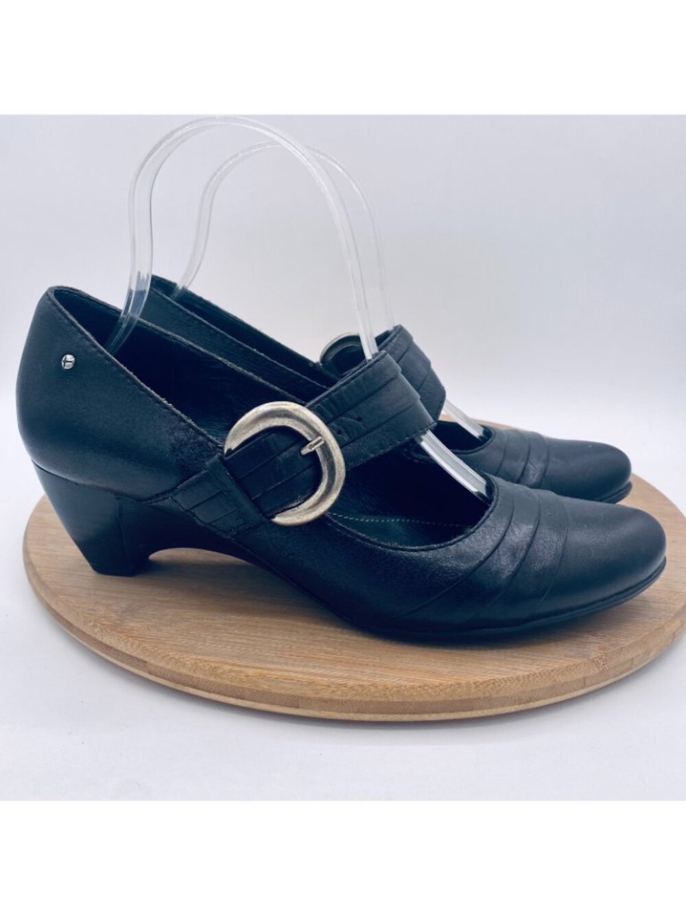 Pikolinos Mary Jane Shoes Womens 8.5 39 Black Leather Pumps Buckle Whimsygoth - Picture 6 of 13